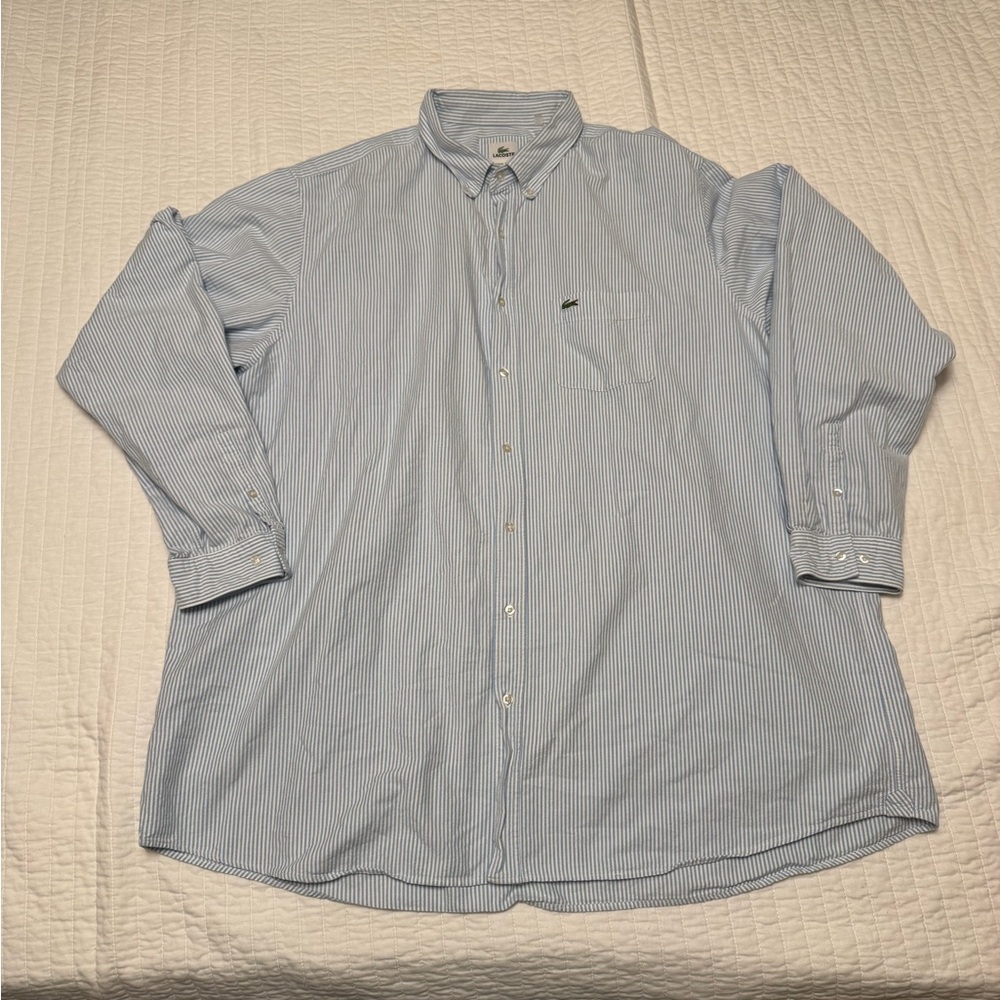 Lacoste Men's Blue Striped Shirt